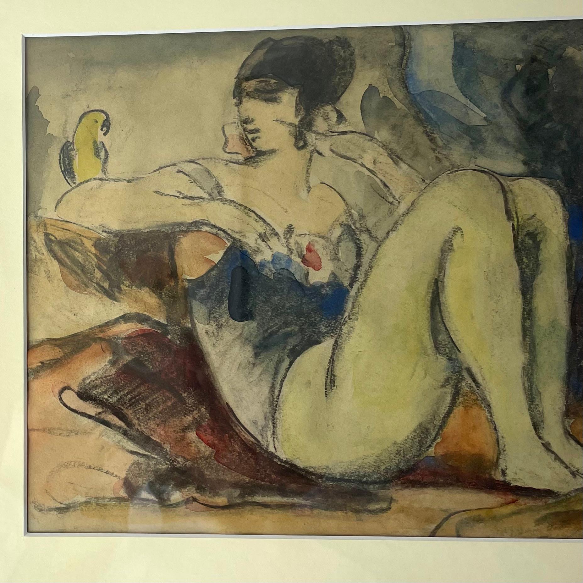 Painted Beautiful Watercolor painting by Gösta von Hennigs (1866-1941) signed 1921 For Sale