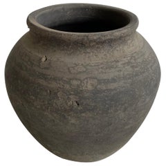 Beautiful Weathered Black Clay Pottery Vase