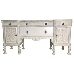 Beautiful White 1900s Carved Buffet