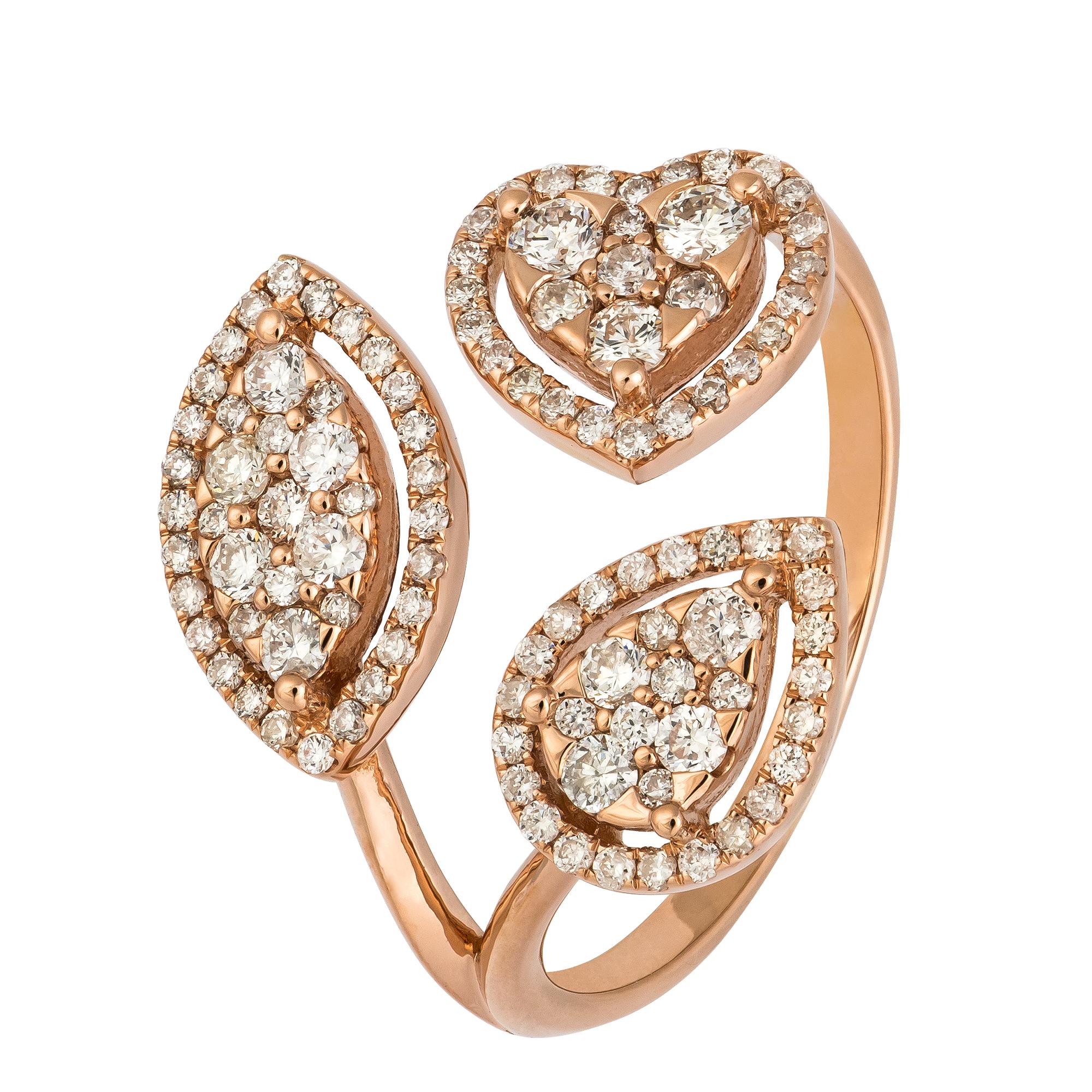 RING 18K Rose Gold Diamant 0,60 Karat/105 Stück
