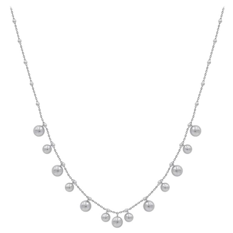 Bellissima collana lunga con sfere in oro bianco 14 carati per lei