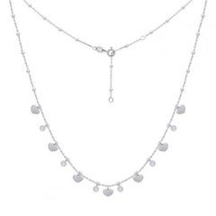 Beautiful White Gold Balls Zirconia 14 Karat Long Necklace for Her