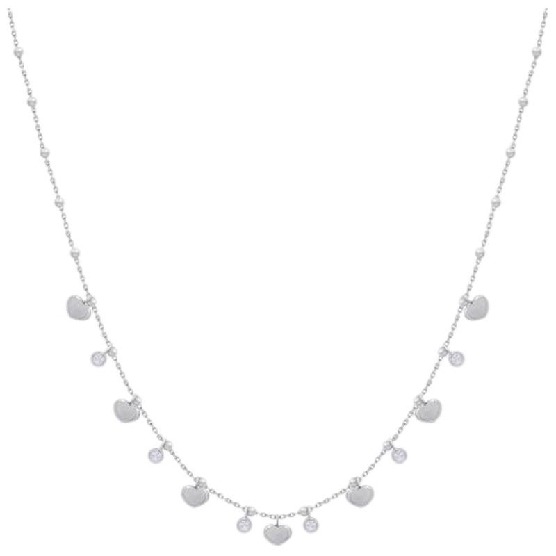 Beautiful White Gold Balls Zirconia 14 Karat Long Necklace for Her