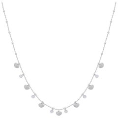 Beautiful White Gold Balls Zirconia 14 Karat Long Necklace for Her