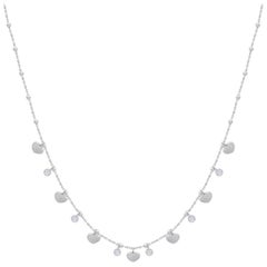 Beautiful White Gold Balls Zirconia 14 Karat Long Necklace for Her