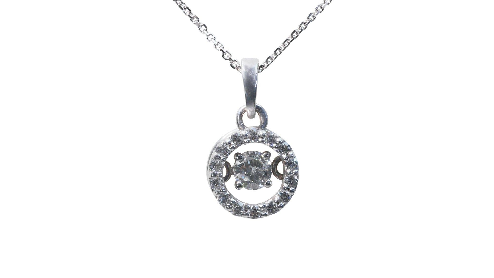 Beautiful White Gold Pendant with Chain with 0.35 Carat Natural Diamond-IGI Cert 2