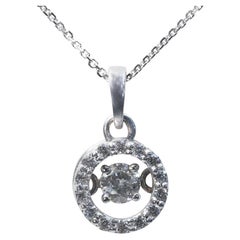 Beautiful White Gold Pendant with Chain with 0.35 Carat Natural Diamond-IGI Cert