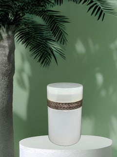 Beautiful White Opaline Cenedese Glass Box with Bronze Mounts, Italy, 1930s