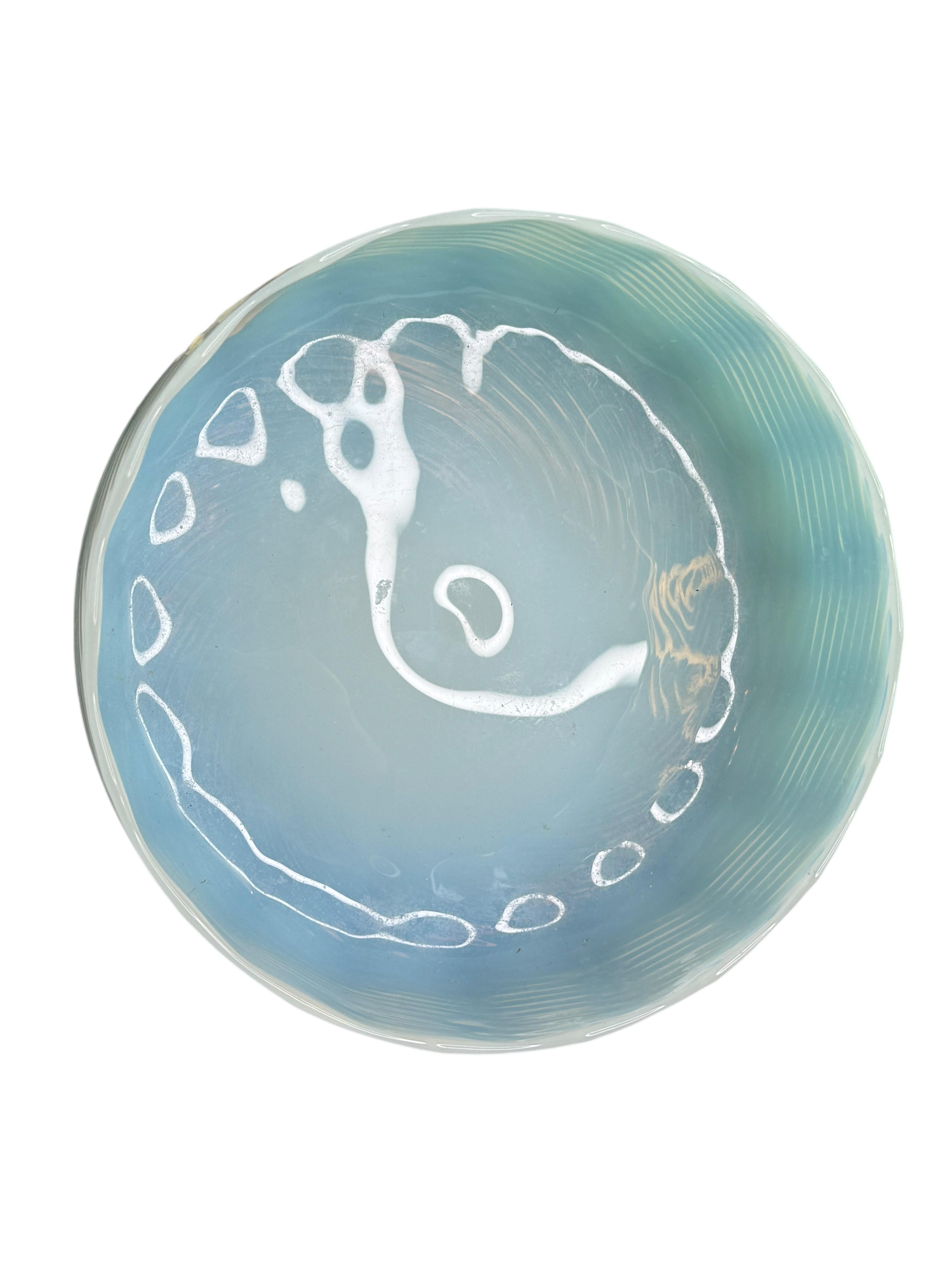 Magnifique coupe à compote en verre opalin blanc de style Cenedese, Italie, années 1950 en vente 2