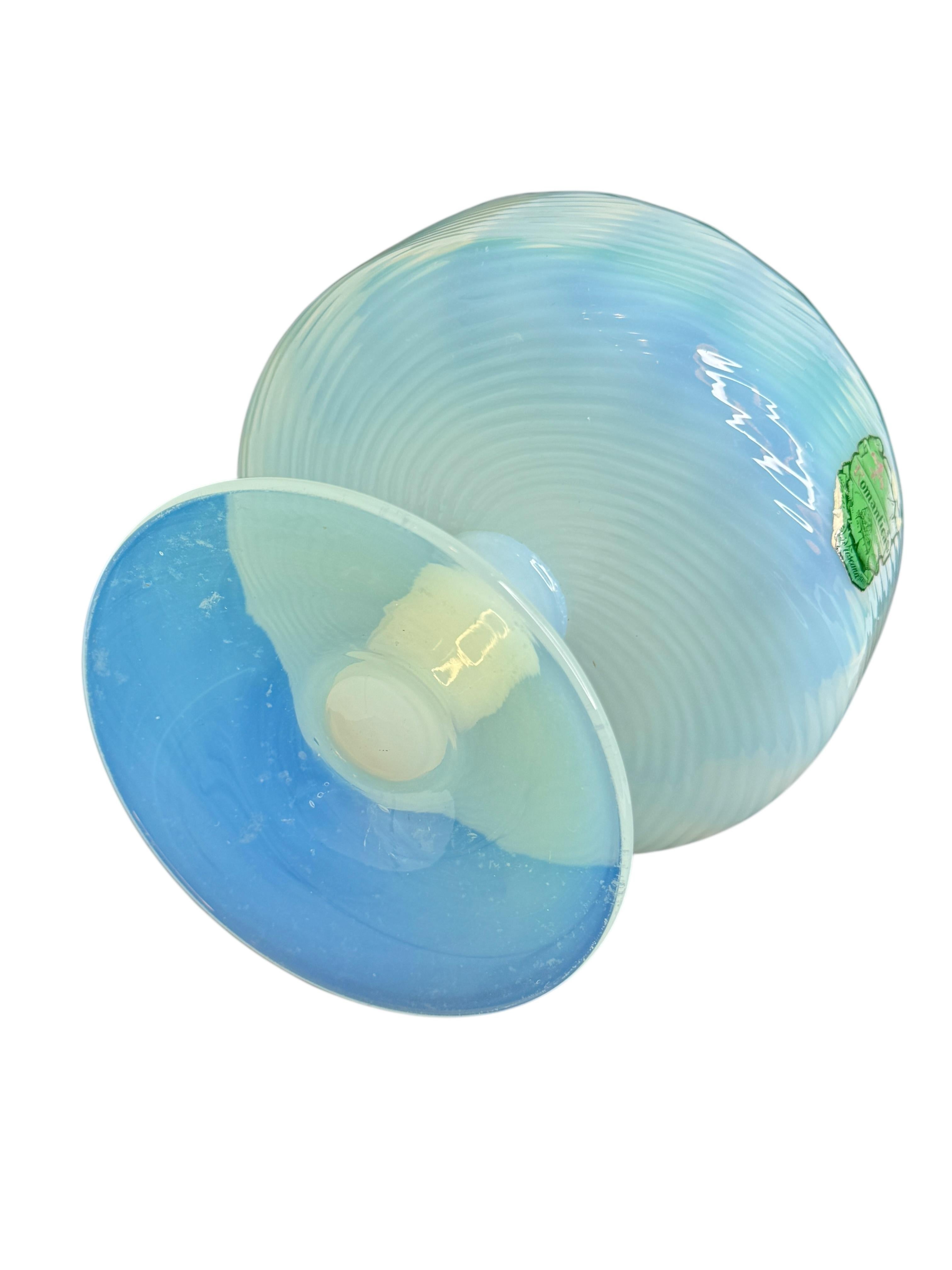 Magnifique coupe à compote en verre opalin blanc de style Cenedese, Italie, années 1950 en vente 1