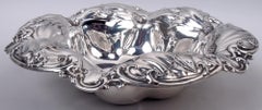 Beautiful Whiting Art Nouveau Sterling Silver Bowl with Big Blooms