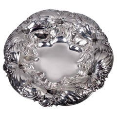Beautiful Whiting Art Nouveau Sterling Silver Bowl with Big Blooms