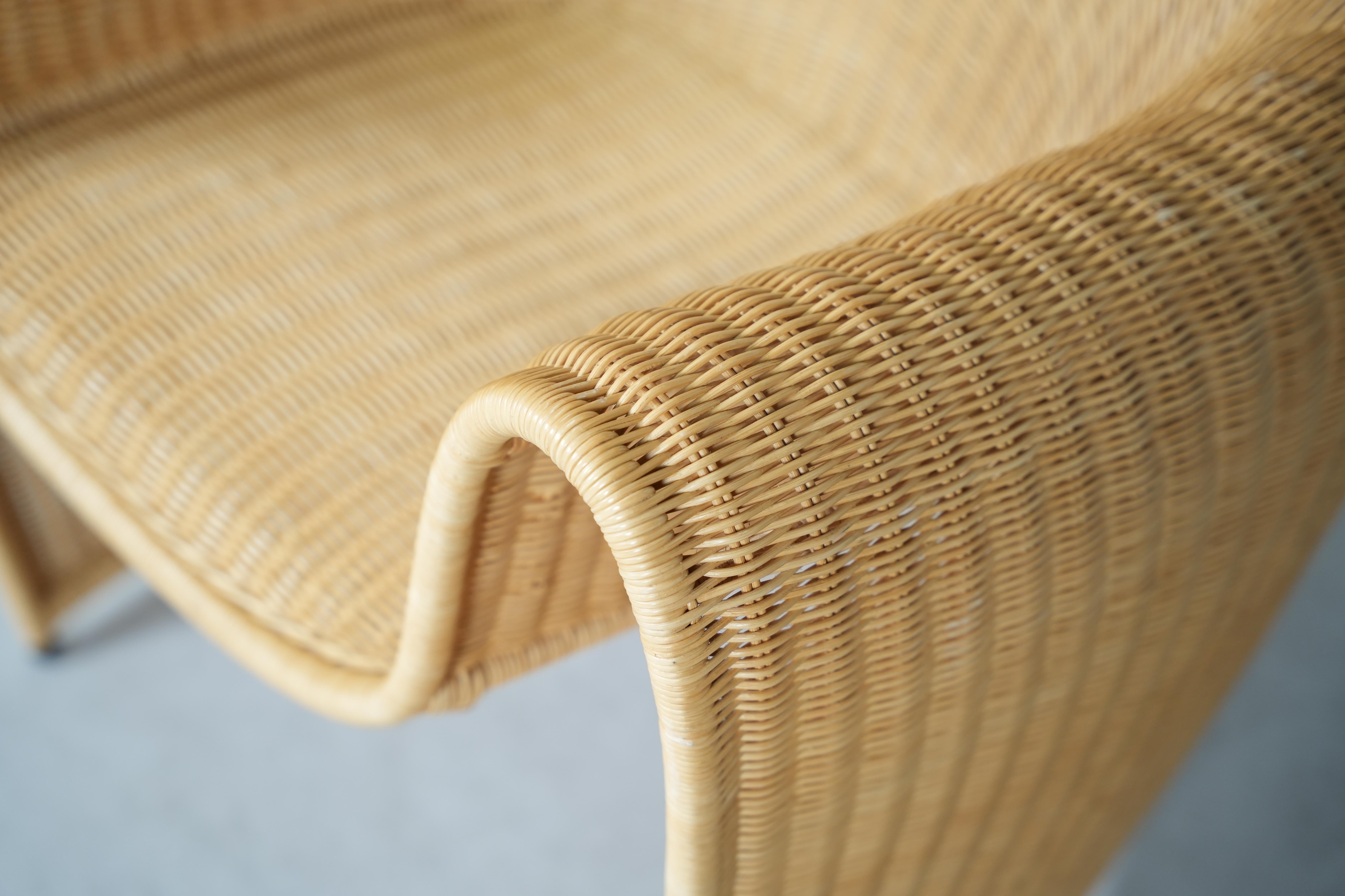 Beautiful Wicker Lounge Chairs by Miki Astori for Driade, 1990 For Sale 7