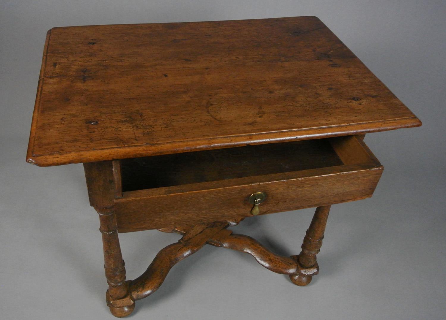 18th Century and Earlier Beautiful William and Mary Walnut Lowboy c. 1690 For Sale