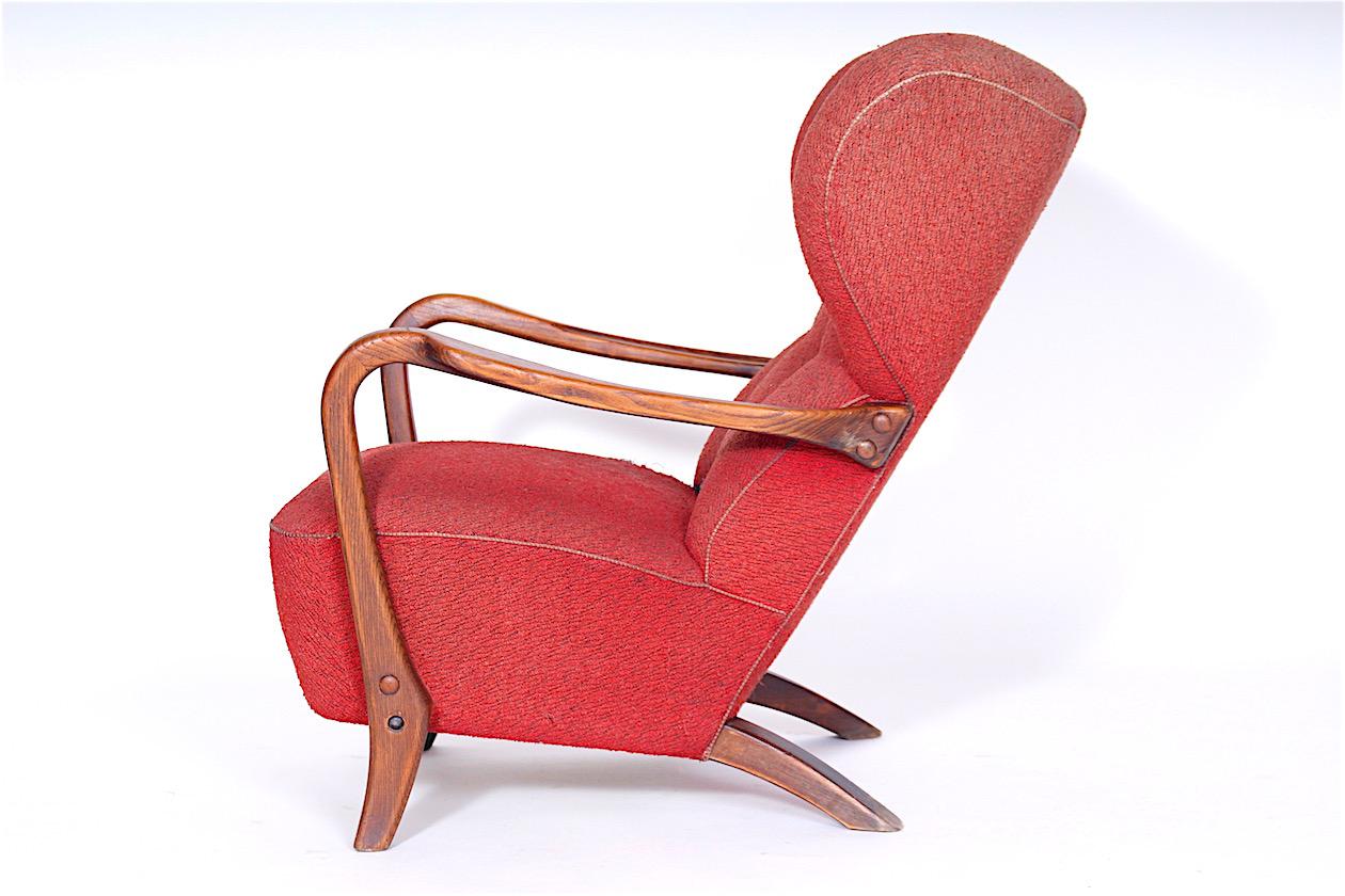 Early 20th Century Beautiful wing chair, Czechoslovakia.