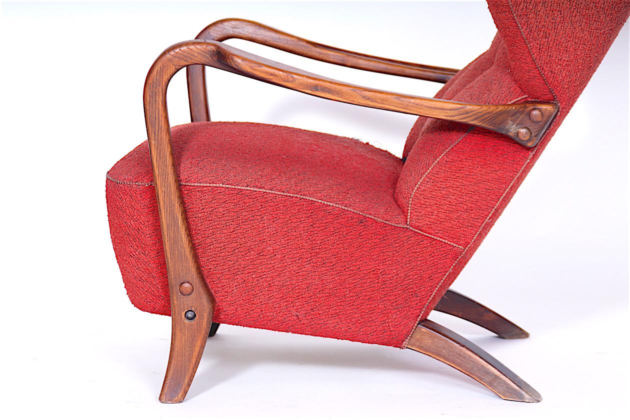 Fabric Beautiful wing chair, Czechoslovakia.