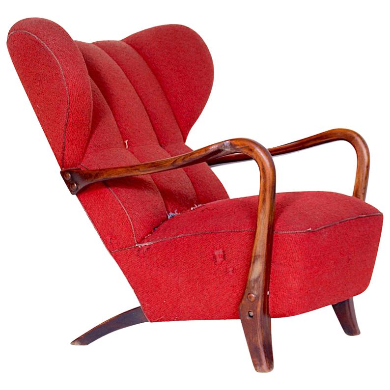 Beautiful wing chair, Czechoslovakia.