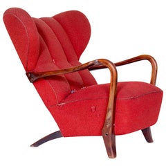 Beautiful wing chair, Czechoslovakia.