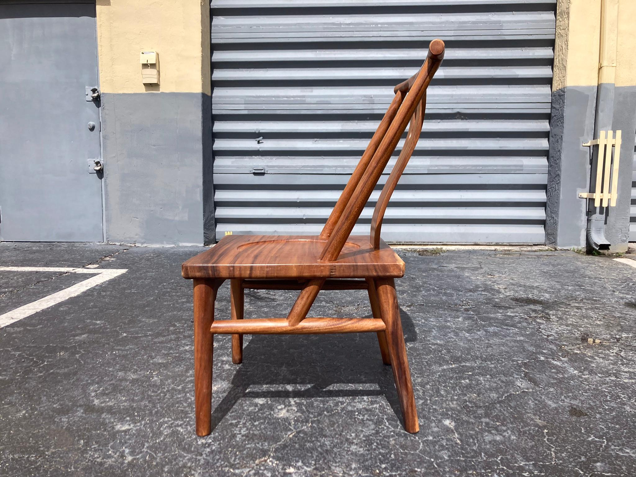 Beautiful Wood Dining Chairs in the Style of George Nakashima In Good Condition In Miami, FL