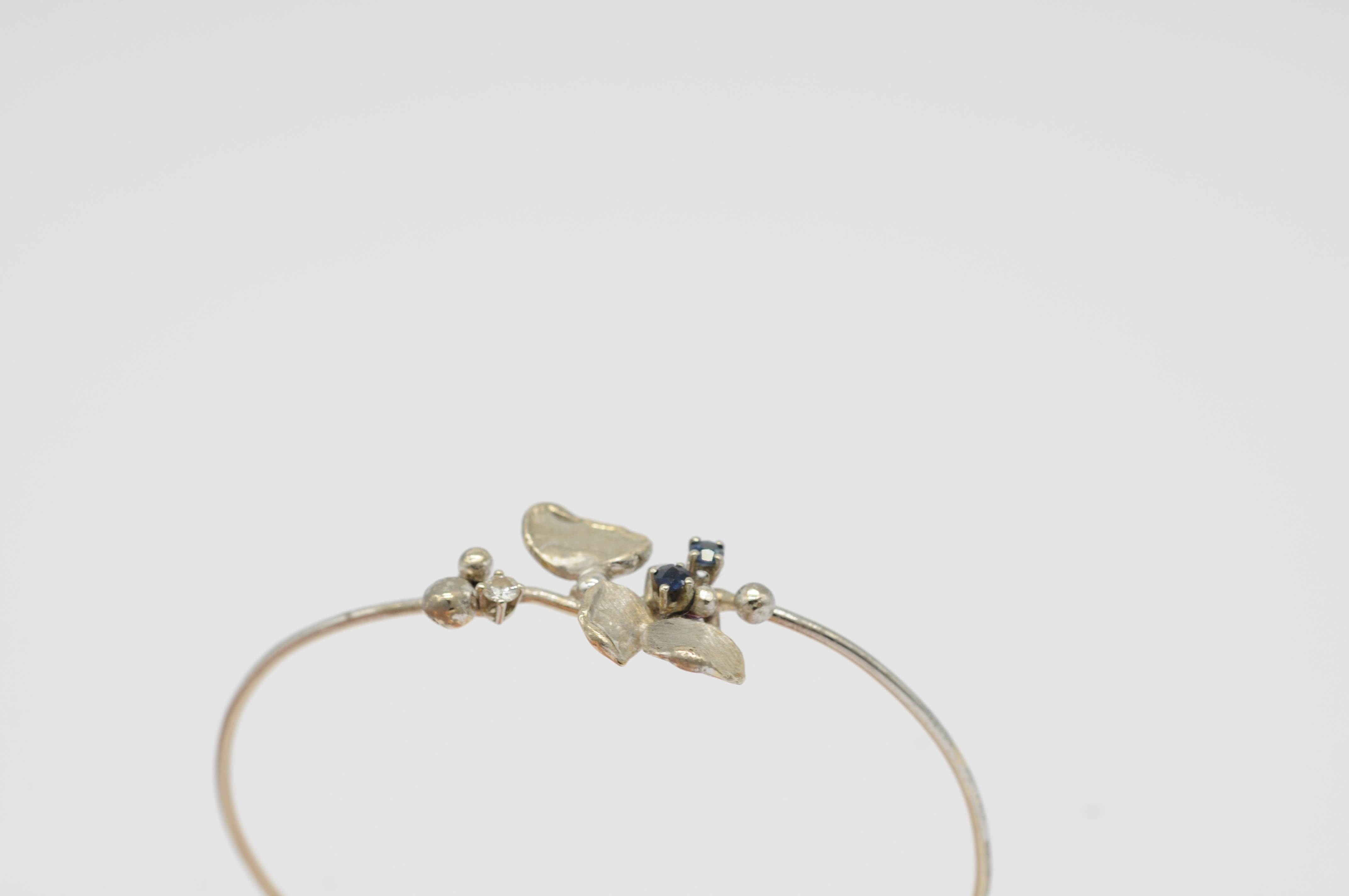 Magnifique bracelet Wurzbacher en or blanc 18 carats avec diamants et saphirs en vente 7