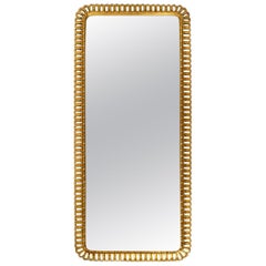 Extra Large Midcentury Wall Mirror by Schöninger with Gilded Wooden Frame