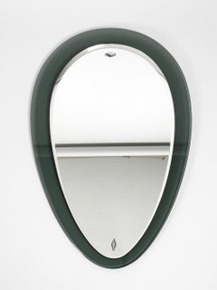 Beautiful Extra Large Heavy Midcentury Double Glass Wall Mirror by Fontana Arte