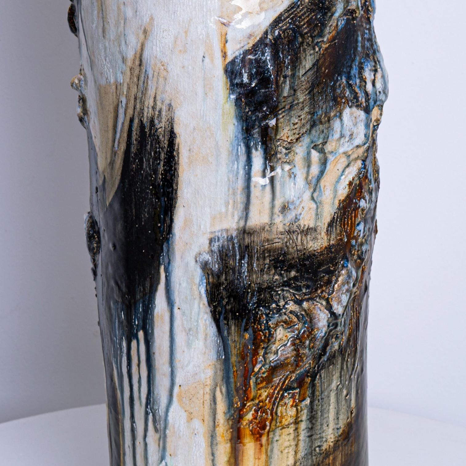 Preciosa lámpara de mesa XXL de Jeppe Hagendorn, Dinamarca 1960 Glaseado en venta