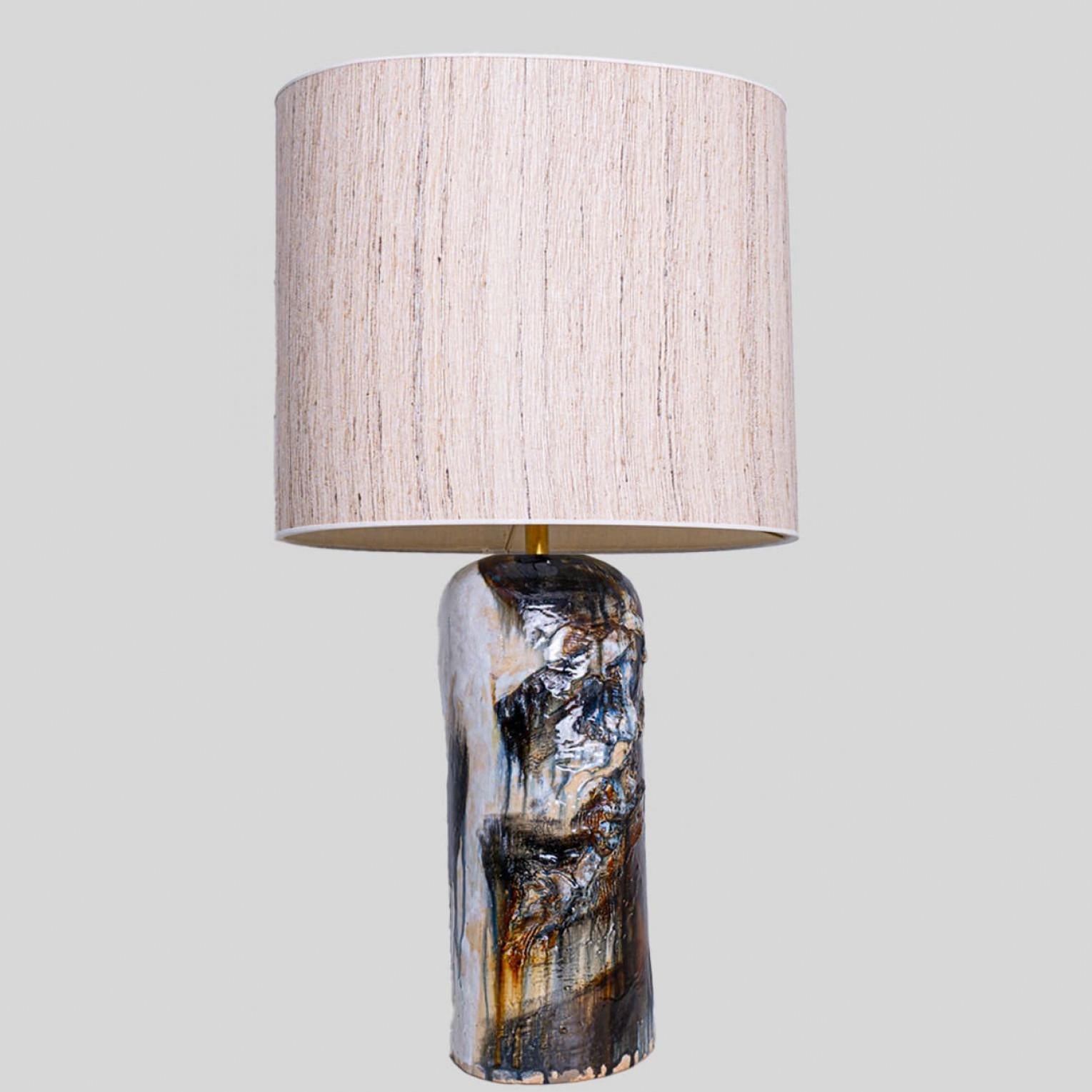 Preciosa lámpara de mesa XXL de Jeppe Hagendorn, Dinamarca 1960 Cerámico en venta