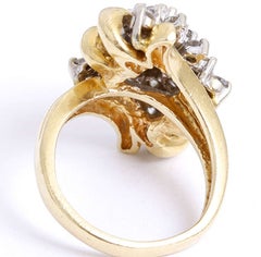 Beautiful Yellow Apx, 1 Carat 27-Diamond Waterfall Ladies Ring