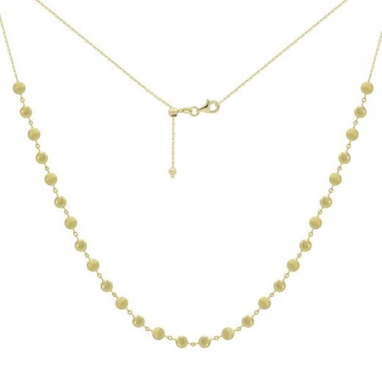 Women's Beautiful Yellow Gold Balls 14 Karat Chain Necklace for Her For Sale