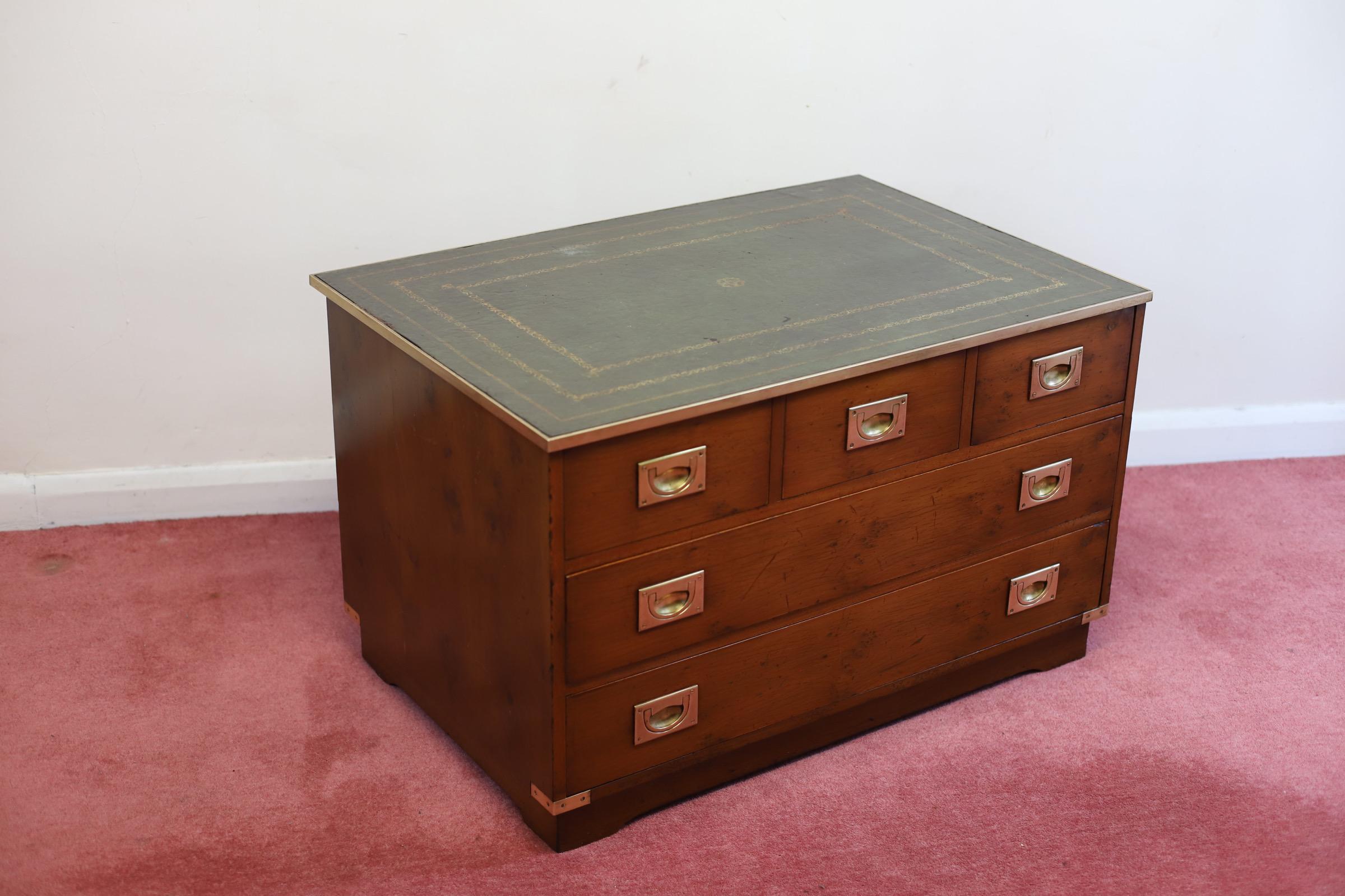 Beautiful Yew  Military Campaign Style Made by  Bevan Funnell   In Good Condition For Sale In Crawley, GB