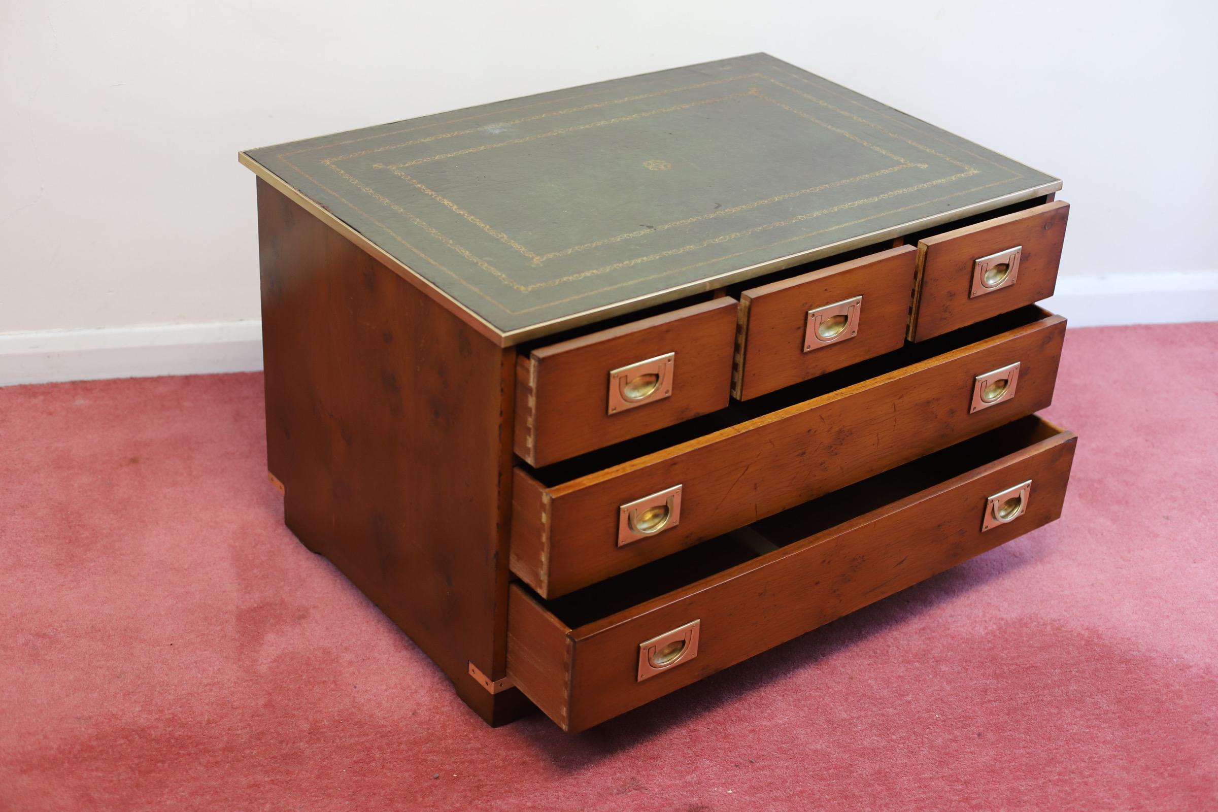 20th Century Beautiful Yew  Military Campaign Style Made by  Bevan Funnell   For Sale