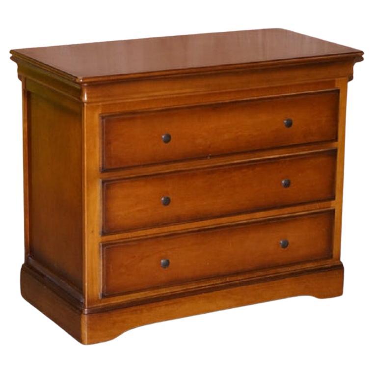Beautiful Yew Wood French Style Chest of Drawers For Sale