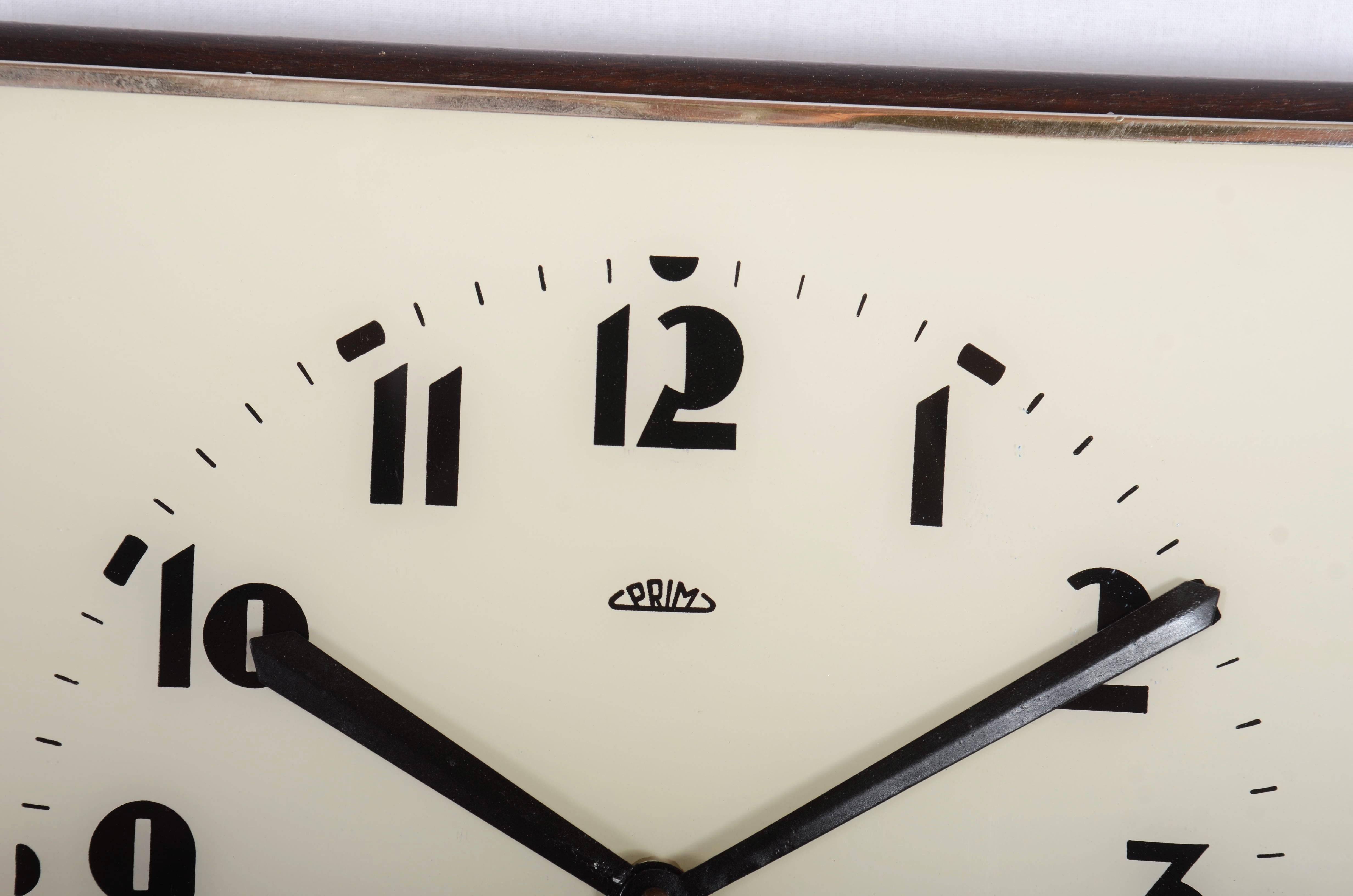 Beautiful, Rare Large Bauhaus Wall Clock (Glas)