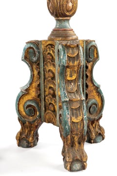 Beautifully aged and richly carved antique Venetian floor lamp
