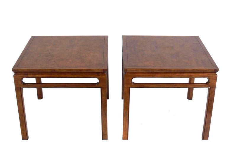 Beautifully Burled Wood End Tables by Baker at 1stDibs