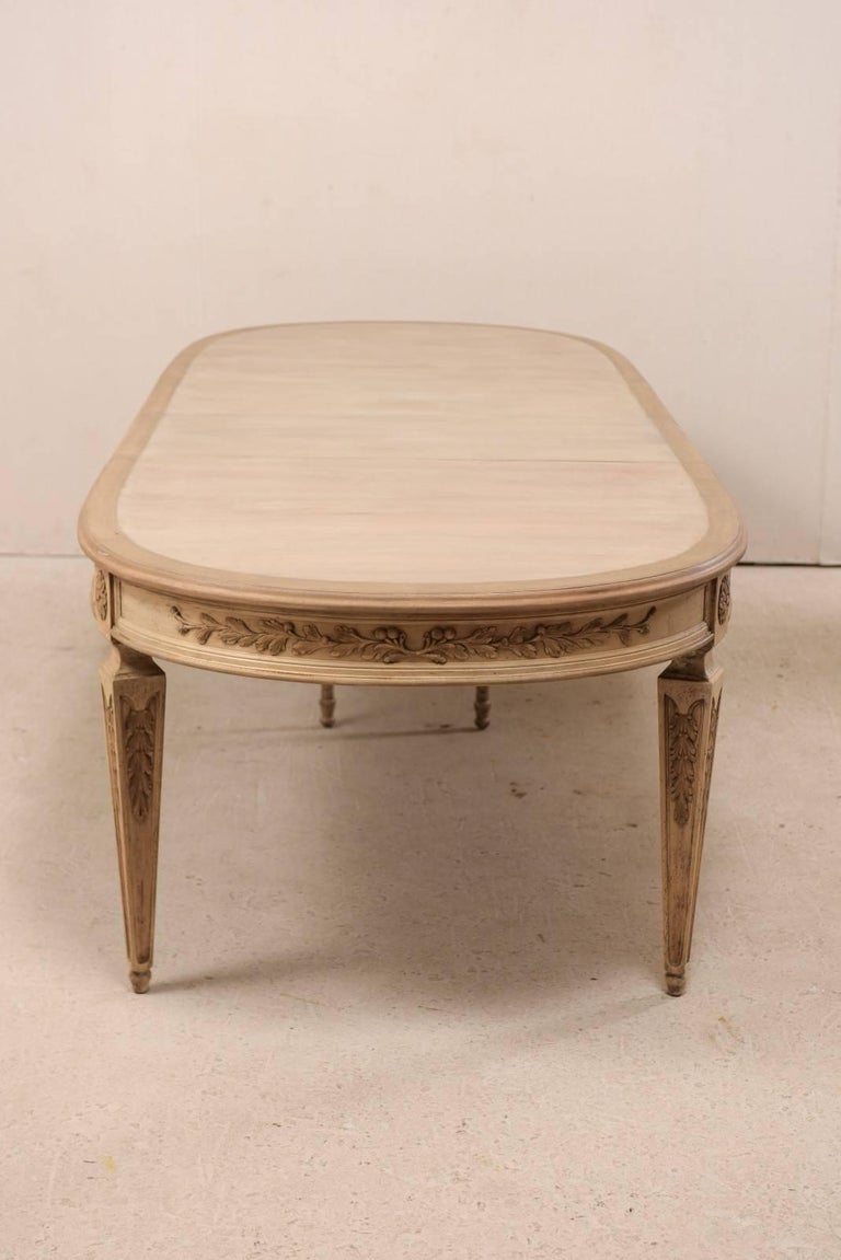Beautifully Carved Ash Wood Oval Dining Table with ...