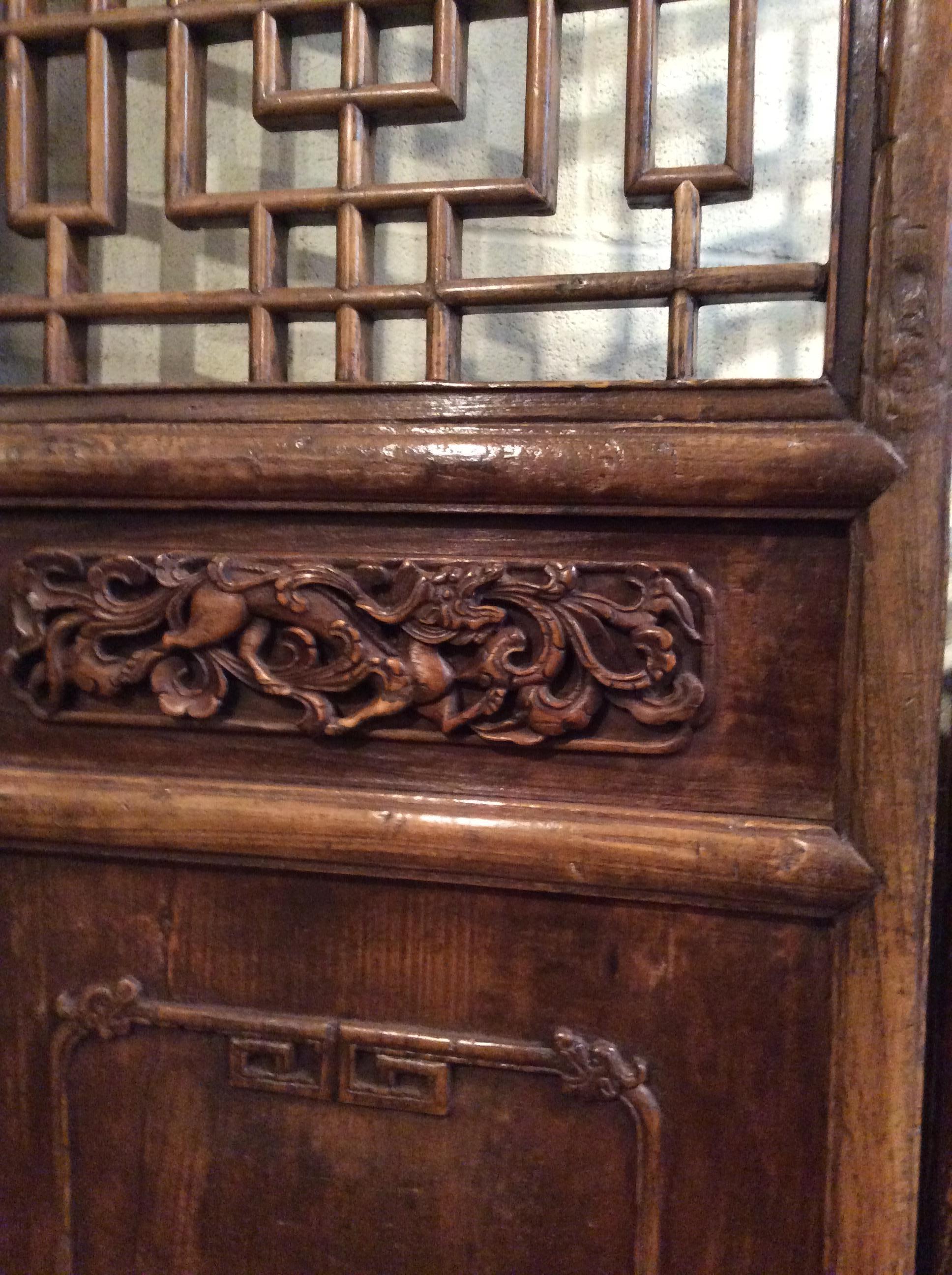 19th Century Beautifully Carved Ching Dynasty Chinese Screens For Sale