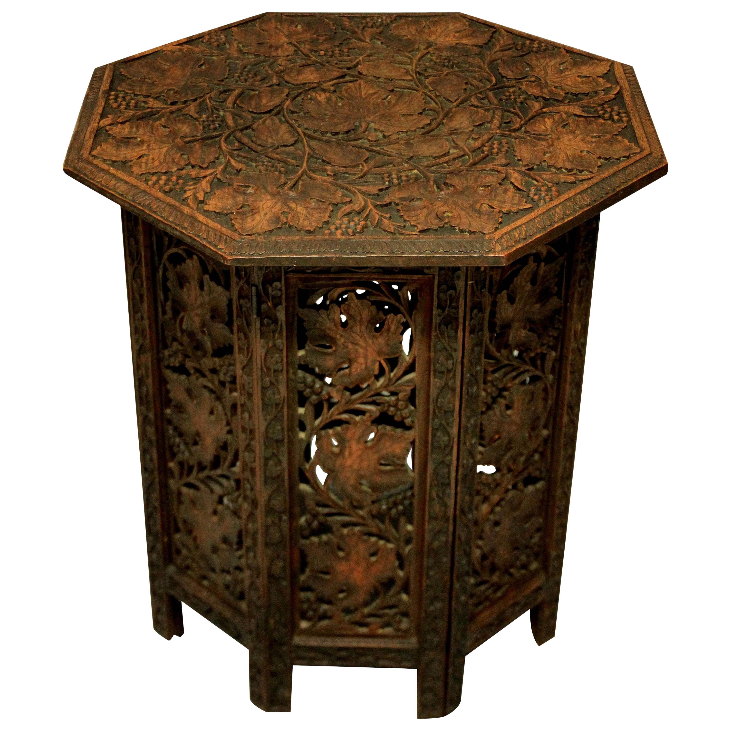 Beautifully Carved Folding Moorish Table