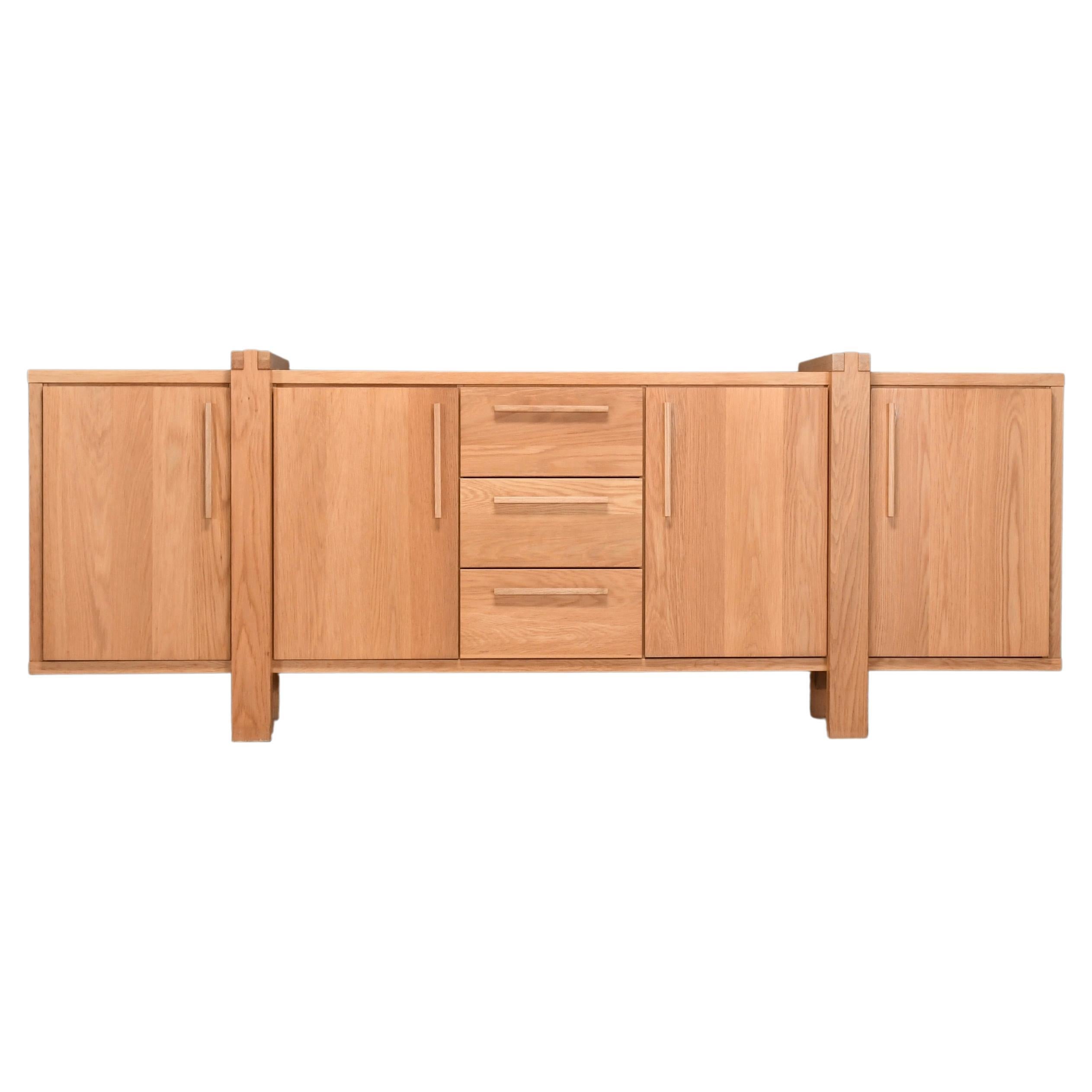 Beautifully Crafted Solid Oak Sideboard, 20th Century, Belgium 