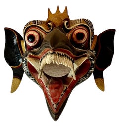 Beautifully Decorated Balinese Garuda Wall Decor Mask