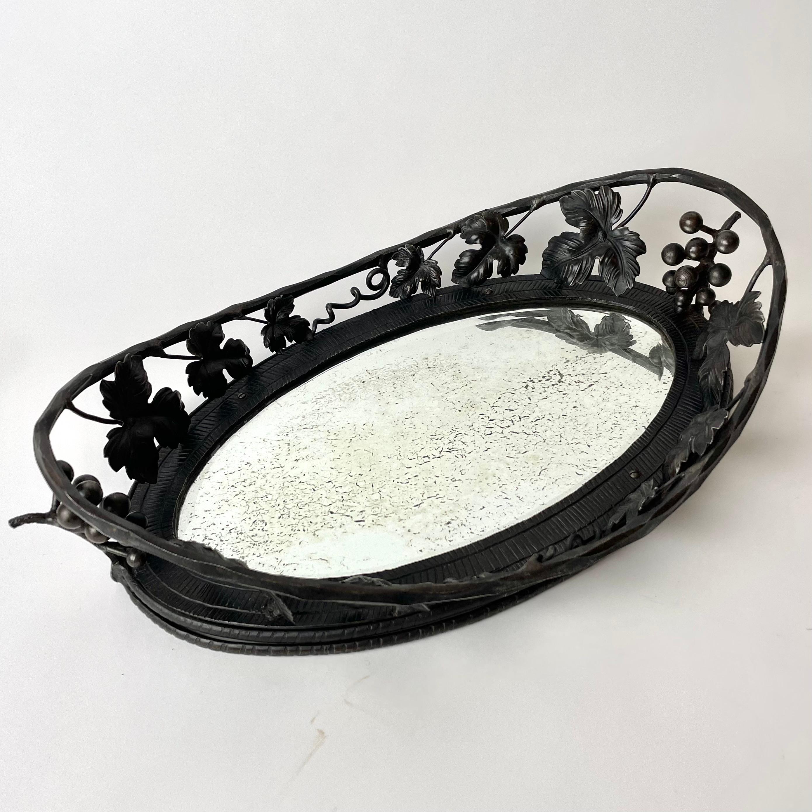 European Beautifully Decorated Fruit Bowl in Wrought Iron from the, 1920s
