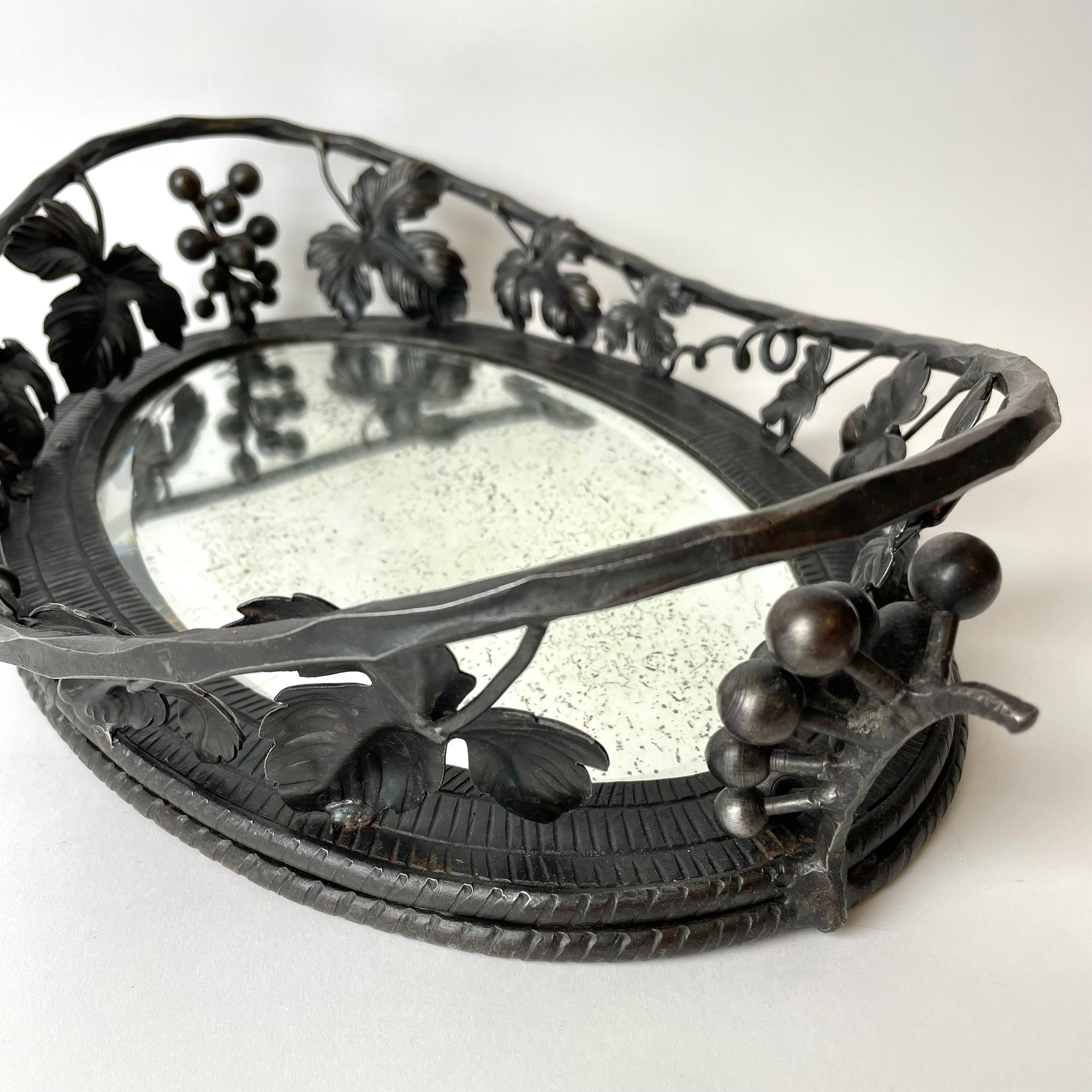 Beautifully Decorated Fruit Bowl in Wrought Iron from the, 1920s 2