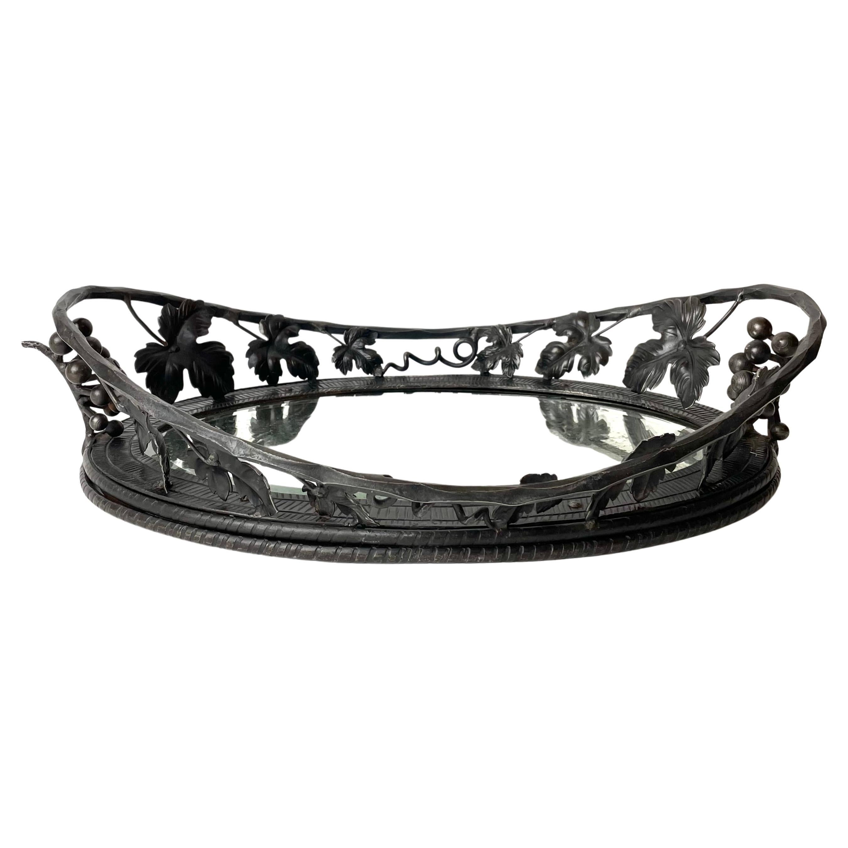 Beautifully Decorated Fruit Bowl in Wrought Iron from the, 1920s