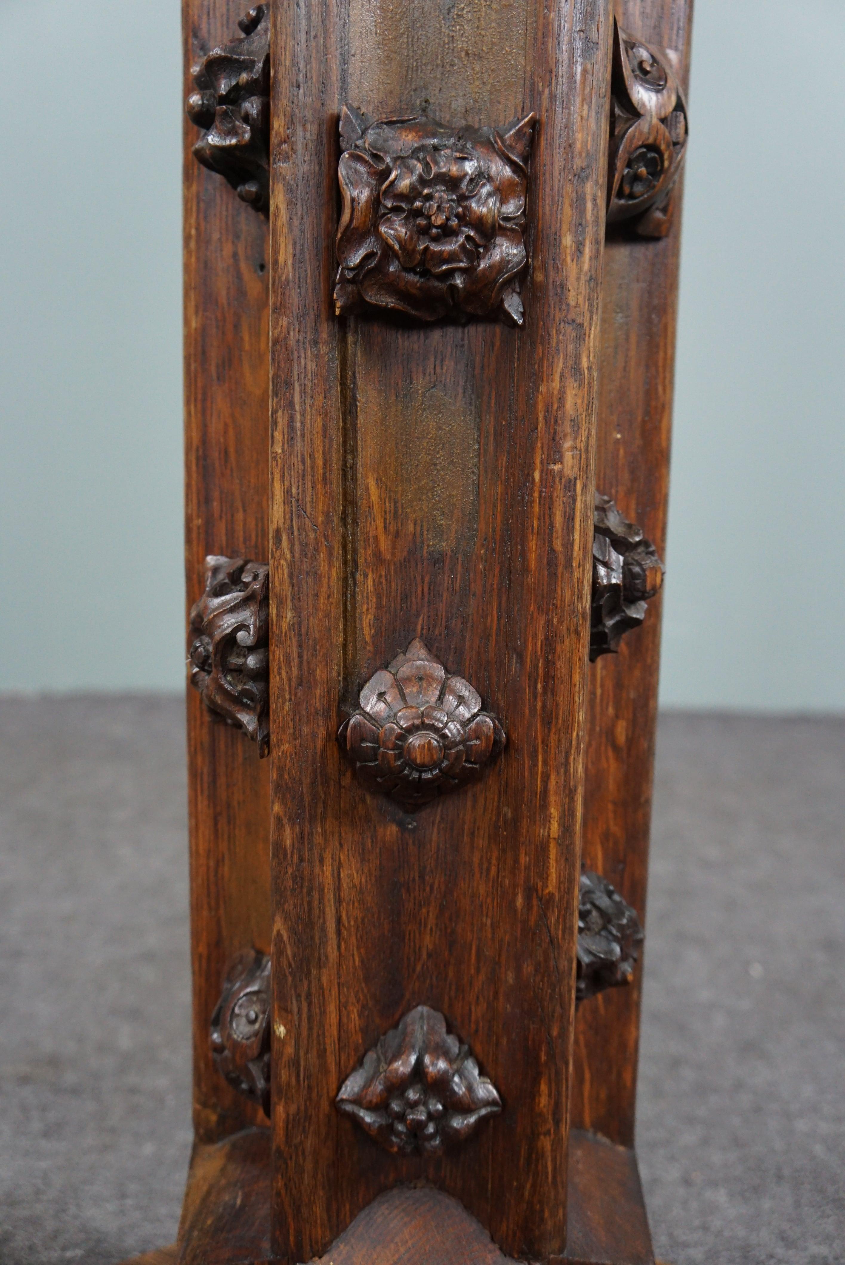 Wunderschöner dekorativer Sockel, Säule/Säule aus Holz, spätes 19. Jahrhundert im Angebot 3