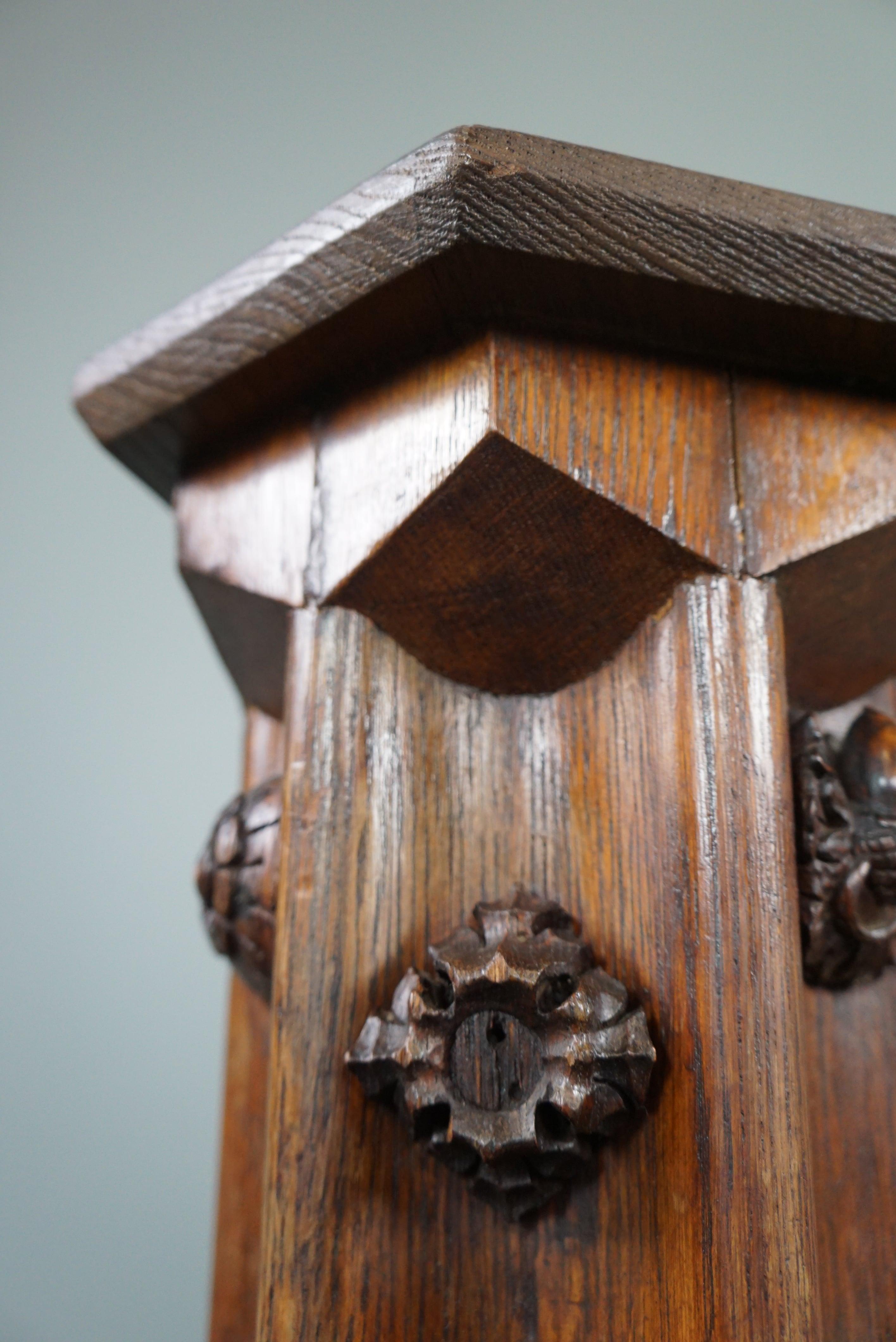 Wunderschöner dekorativer Sockel, Säule/Säule aus Holz, spätes 19. Jahrhundert im Angebot 5