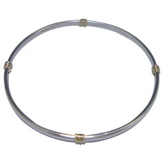 Beautifully Designed Sterling Silver and 9-Carat Gold Bangle