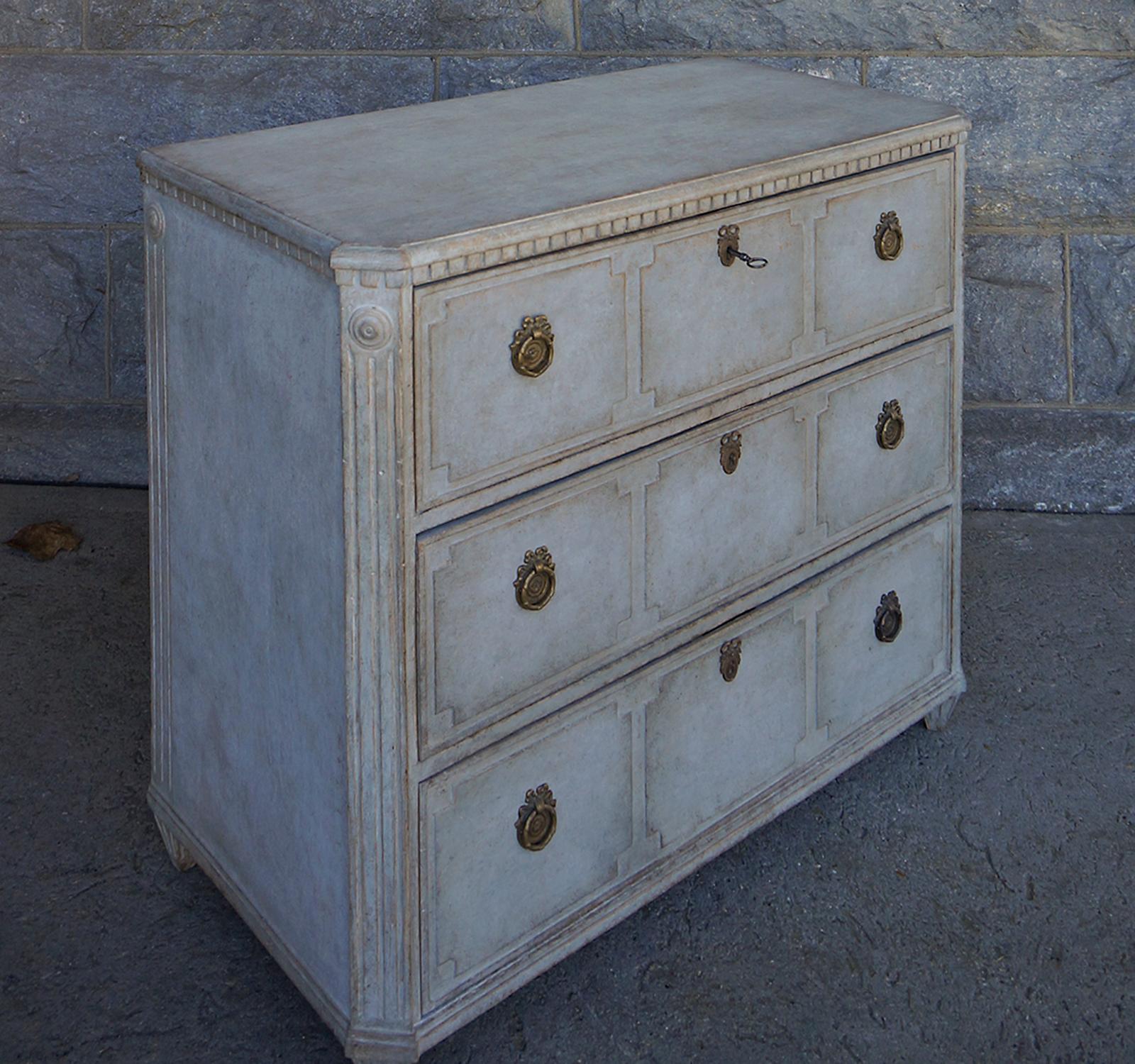 Wood Beautifully Detailed Neoclassical Chest of Drawers