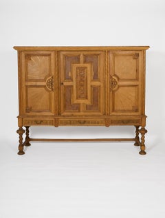Beautifully Detailed Sideboard with Carved Panels and Turned Legs