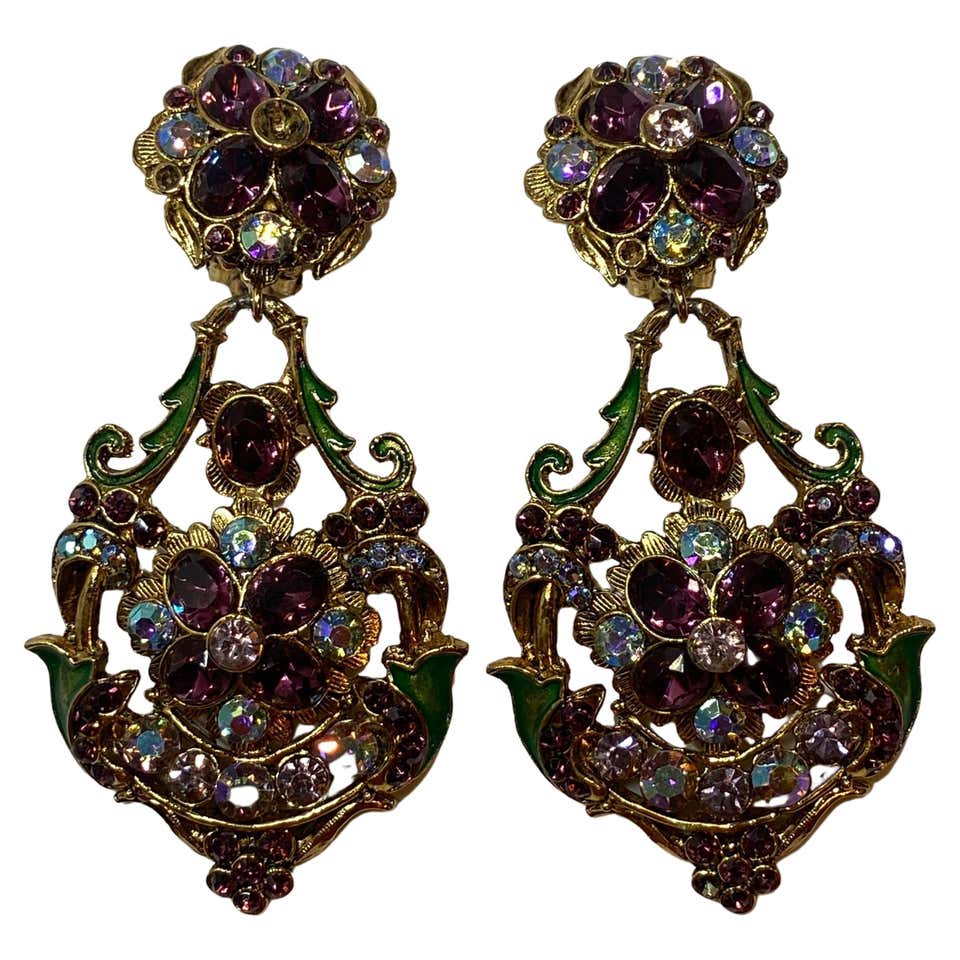 Diamond, Pearl and Antique Chandelier Earrings - 2,712 For Sale at ...